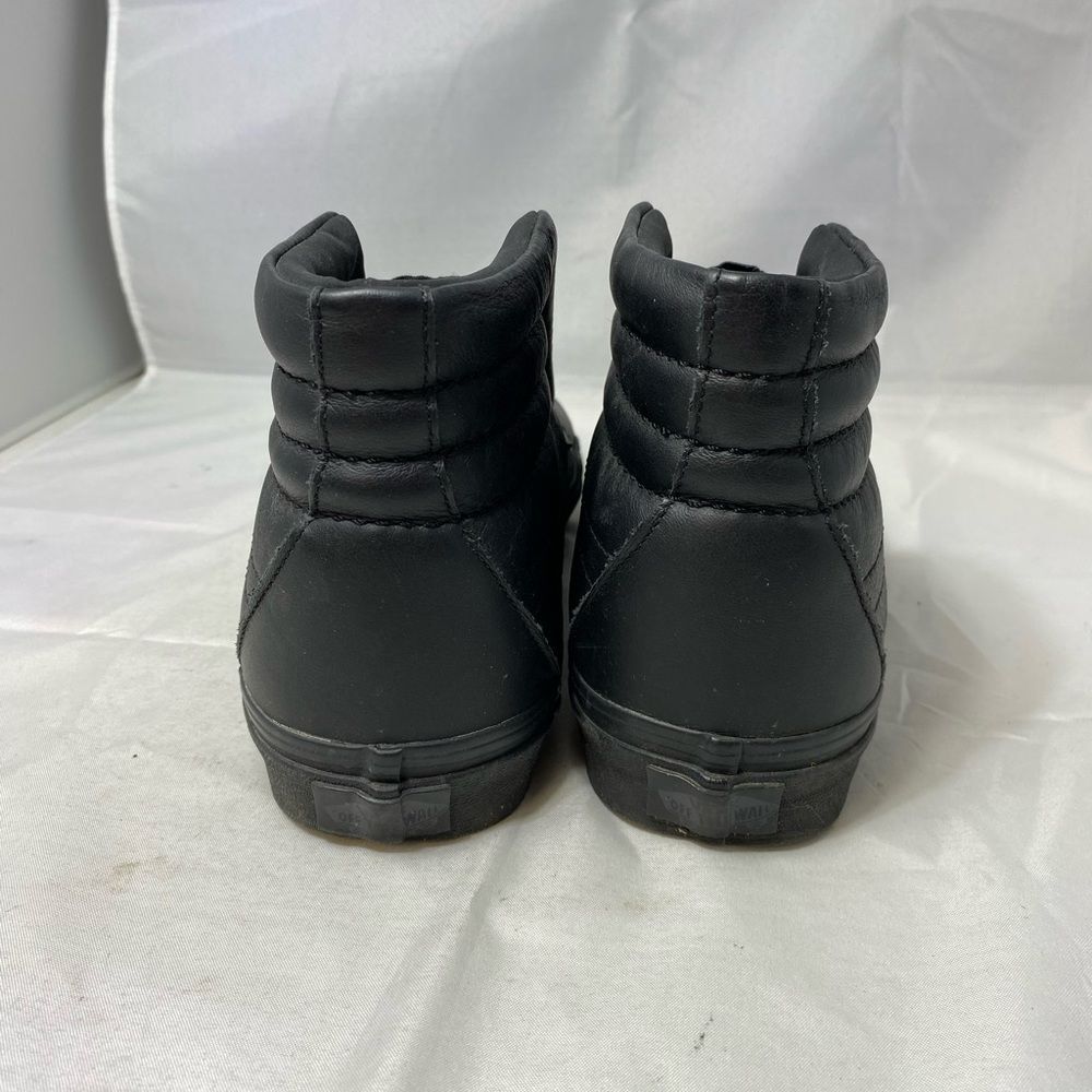Vans SK8-Hi leather All black laceless Shoes Men’s 6 Women’s 7.5 24cm - Picture 3 of 8